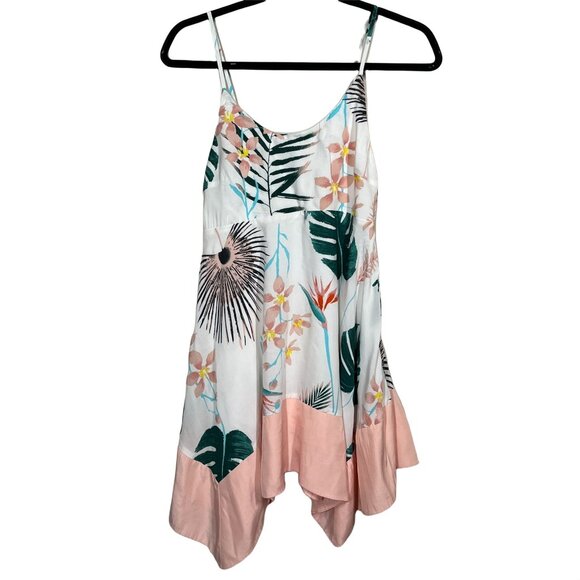 Hommage Dress Womens Small Mini Sundress Boho  Floral White Pink Casual Summer - Picture 1 of 12